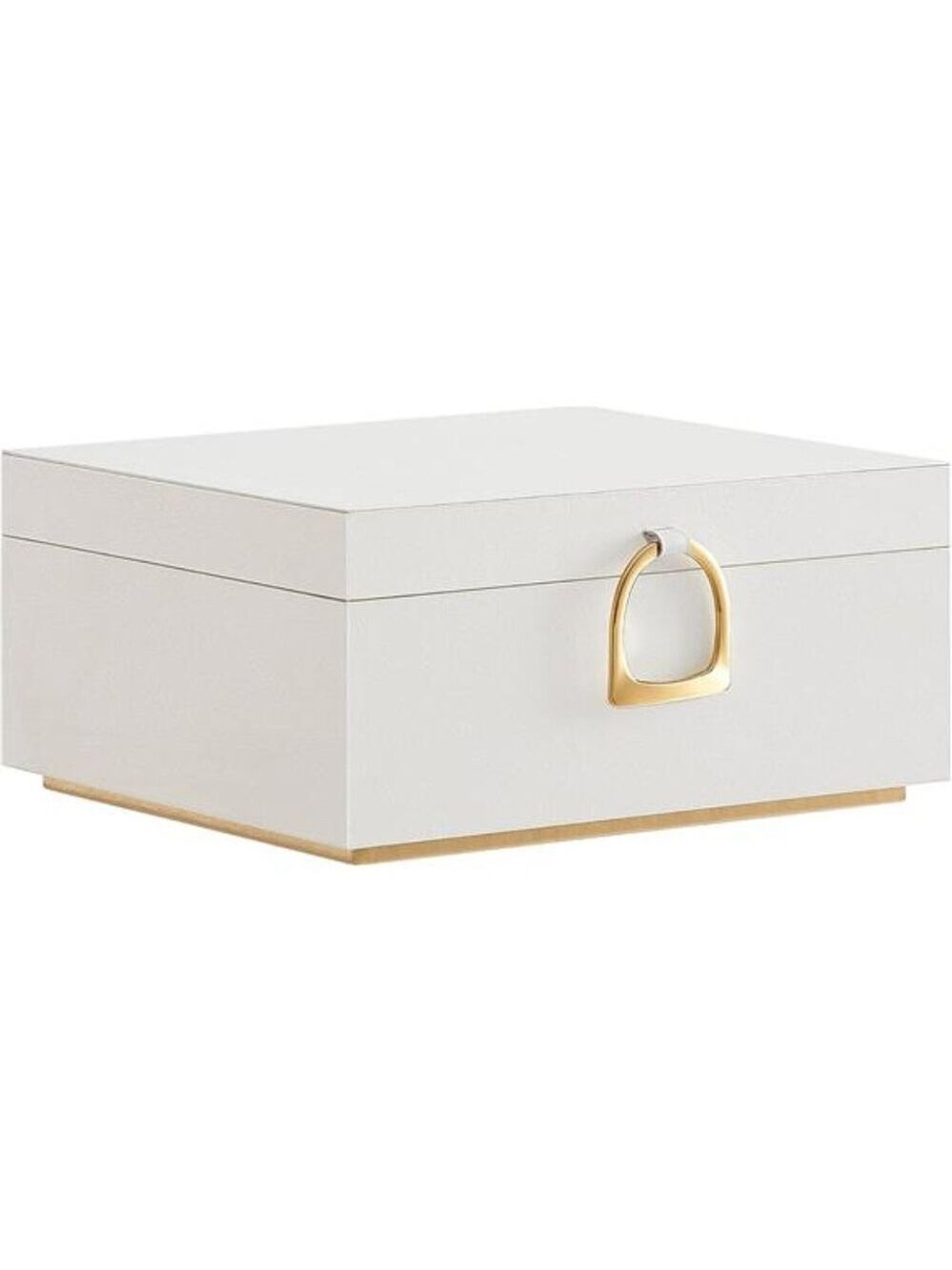 Jewelry Box Organizer 2 Layer Storage Handle Floating Effect White Gold Jewelry